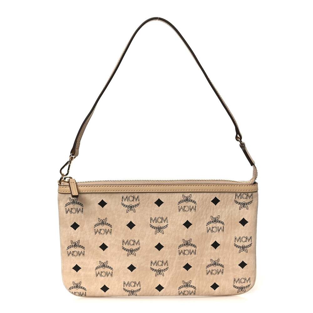 Mcm Visetos Medium Pouch Beige #264766M29B
